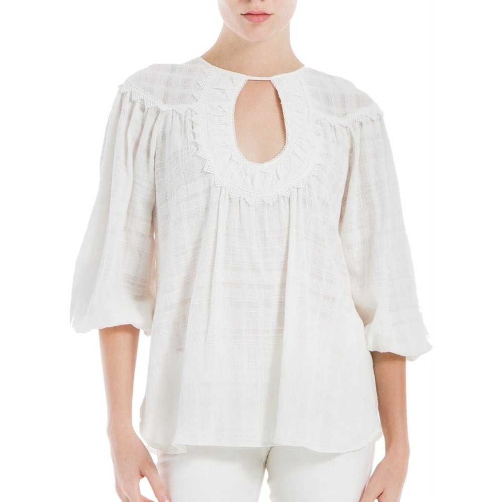 NEW!Max studio L 3/4 sleeve keyhole top